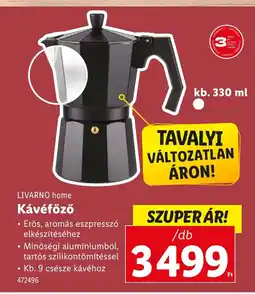 Lidl LIVARNO home Kávéfőző ajánlat