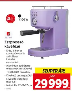 Lidl Eszpresszó kávéfőző ajánlat