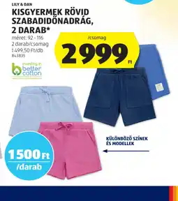 ALDI Lily & Dan Kisgyermek rövid szabadidőnadrág ajánlat