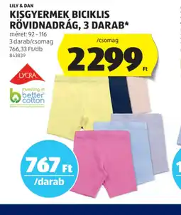 ALDI Lily /darab Dan Kisgyermek biciklis rövidnadrág ajánlat