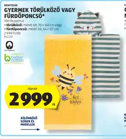 ALDI Gyermek törülköző vagy fürdőponcs ajánlat