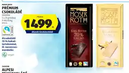 ALDI Moser Roth Prémium Csokoládé ajánlat