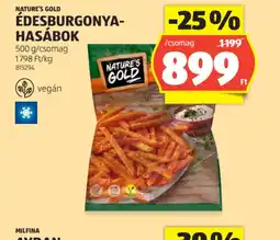 ALDI Nature's Gold Édesburgonya-hasábok ajánlat