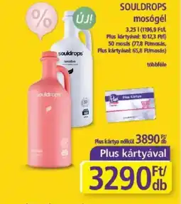 PlusMarket SOULDROPS mosógél ajánlat