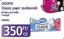 PlusMarket Ooops! Classic papír zsebkendő ajánlat