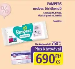 PlusMarket PAMPERS nedves törlőkendő ajánlat