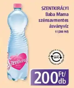 PlusMarket SZENTKIRÁLYI Baba Mama szénsavmentes ásványvíz ajánlat