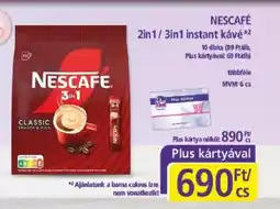 PlusMarket NESCAFÉ 2in1/3in1 instant kávé ajánlat