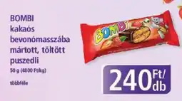 PlusMarket BOMBI kakaós bevonómasszába mártott, töltött ajánlat