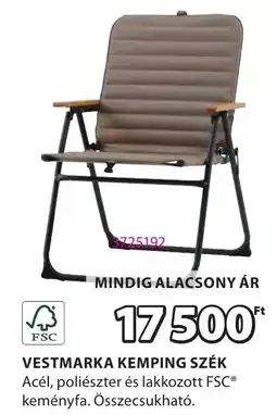 JYSK Vestmarka kemping szék ajánlat