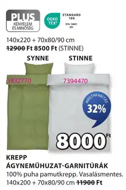 JYSK Krepp ágyneműhuzat-garnitúrák ajánlat