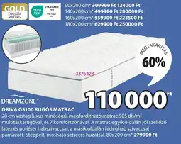 JYSK Dreamzone Driva GS100 rugós matrac ajánlat
