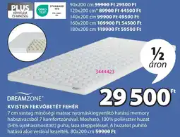 JYSK Dreamzone Kvisten fekvőbetét fehér ajánlat