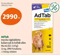 Fressnapf AdTab macska rágótabletta kullancsok és bolhák ellen ajánlat