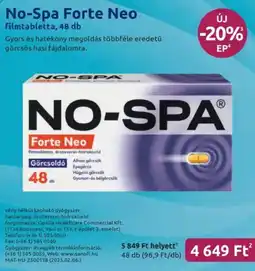 Benu Gyógyszertárak No-Spa Forte Neo filmtabletta ajánlat