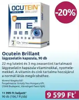 Benu Gyógyszertárak Ocutein Brillant lágyzselatin kapszula ajánlat