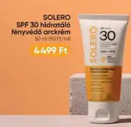 Benu Gyógyszertárak SOLERO SPF 30 hidratáló fényvédő arckrém ajánlat