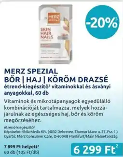 Benu Gyógyszertárak Merz spezial bör | haj | köröm drazsé ajánlat