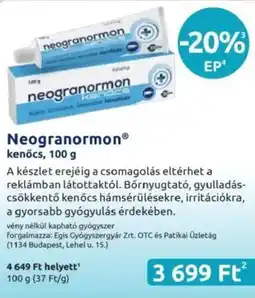 Benu Gyógyszertárak Neogranormon kenőcs ajánlat