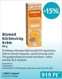 Benu Gyógyszertárak Biomed Körömvirág Krém ajánlat