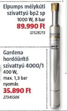 Bauhaus Elpumps mélykúti szivattyú bp2 sp ajánlat