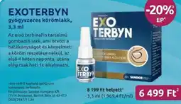Benu Gyógyszertárak EXOTERBYN gyógyszeres körömlakk ajánlat