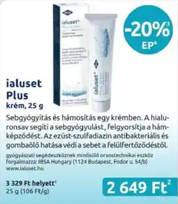 Benu Gyógyszertárak Ialuset Plus krém ajánlat