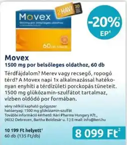 Benu Gyógyszertárak Movex por belsőleges oldathoz ajánlat