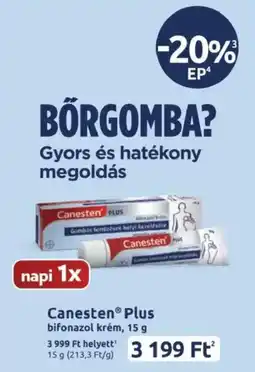 Benu Gyógyszertárak Canesten Plus bifonazol krém ajánlat