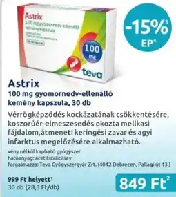 Benu Gyógyszertárak Astrix gyomornedv-ellenálló kemény kapszula ajánlat
