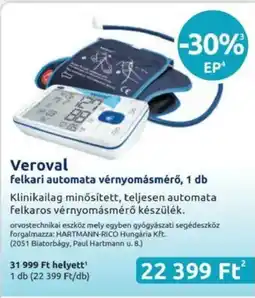 Benu Gyógyszertárak Veroval felkari automata vérnyomásmérő ajánlat