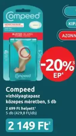 Benu Gyógyszertárak Compeed vízhólyagtapasz közepes méretben ajánlat