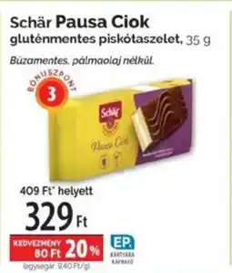 Pingvin Patika Schär Pausa Ciok gluténmentes piskótaszelet ajánlat