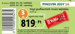 Pingvin Patika Yoyo puffasztott rizses tejtábla ajánlat