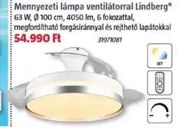 Bauhaus Mennyezeti lámpa ventilátorral Lindberg ajánlat