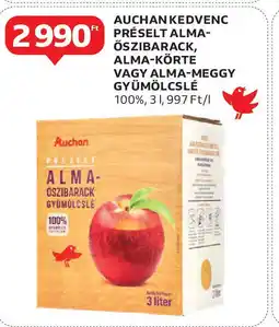 Auchan Auchan kedvenc préselt alma- őszibarack, alma-körte stb. ajánlat