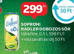 Auchan Soproni radler dobozos sör ajánlat