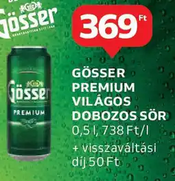 Auchan Gösser premium világos dobozos sör ajánlat