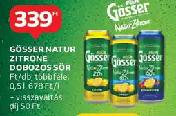 Auchan Gösser natur zitrone dobozos sör ajánlat
