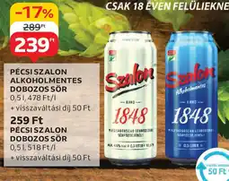 Auchan Pécsi szalon alkoholmentes dobozos sör stb. ajánlat