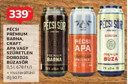 Auchan Pécsi prémium barna, craft apa stb. ajánlat