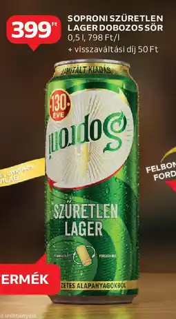 Auchan Soproni szüretlen lager dobozos sör ajánlat