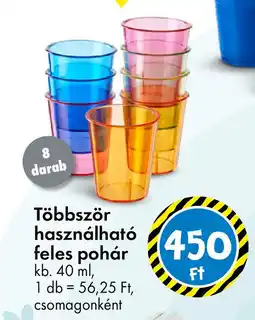 Tedi Többször használható feles pohár ajánlat