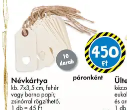 Tedi Névkártya ajánlat
