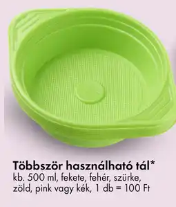 Többször használható tál