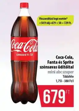 Coop Coca-Cola, Fanta és Sprite szénsavas üdítőital ajánlat