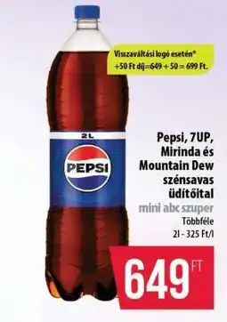 Coop Pepsi, 7UP, Mirinda és Mountain Dew szénsavas üdítőital ajánlat