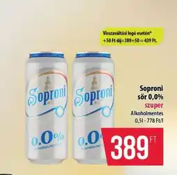 Coop Soproni sör 0,0% ajánlat