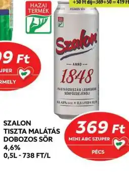 Coop Szalon Tiszta Malátás Dobozos Sör ajánlat