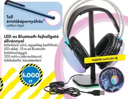 Tedi LED-es Bluetooth-fejhallgató állvánnyal ajánlat
